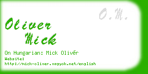 oliver mick business card