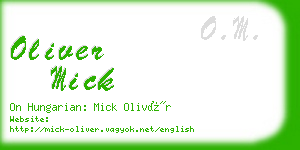 oliver mick business card